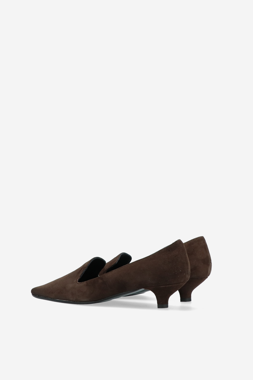 Pointed-toe suede pumps