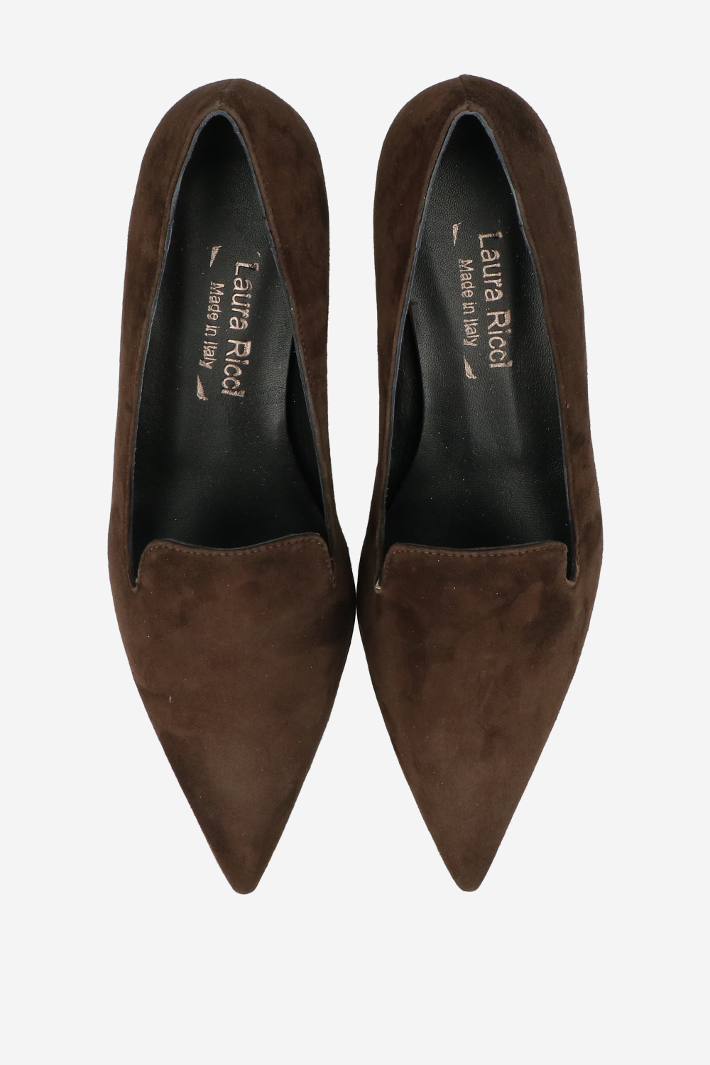 Pointed-toe suede pumps