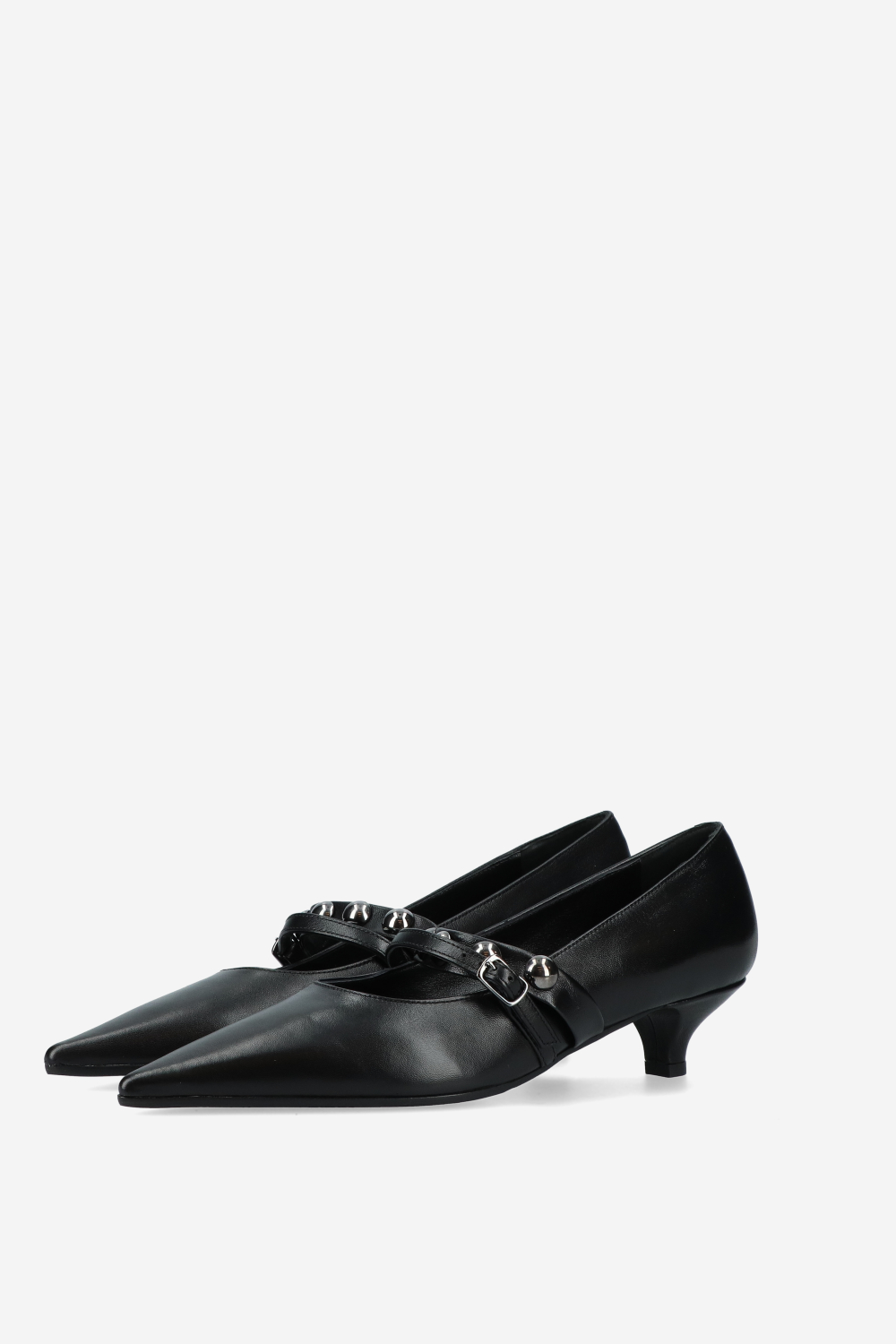 Studded leather pumps