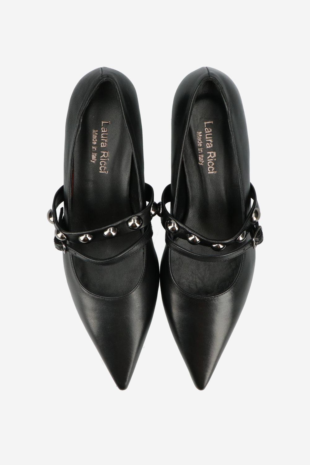 Studded leather pumps