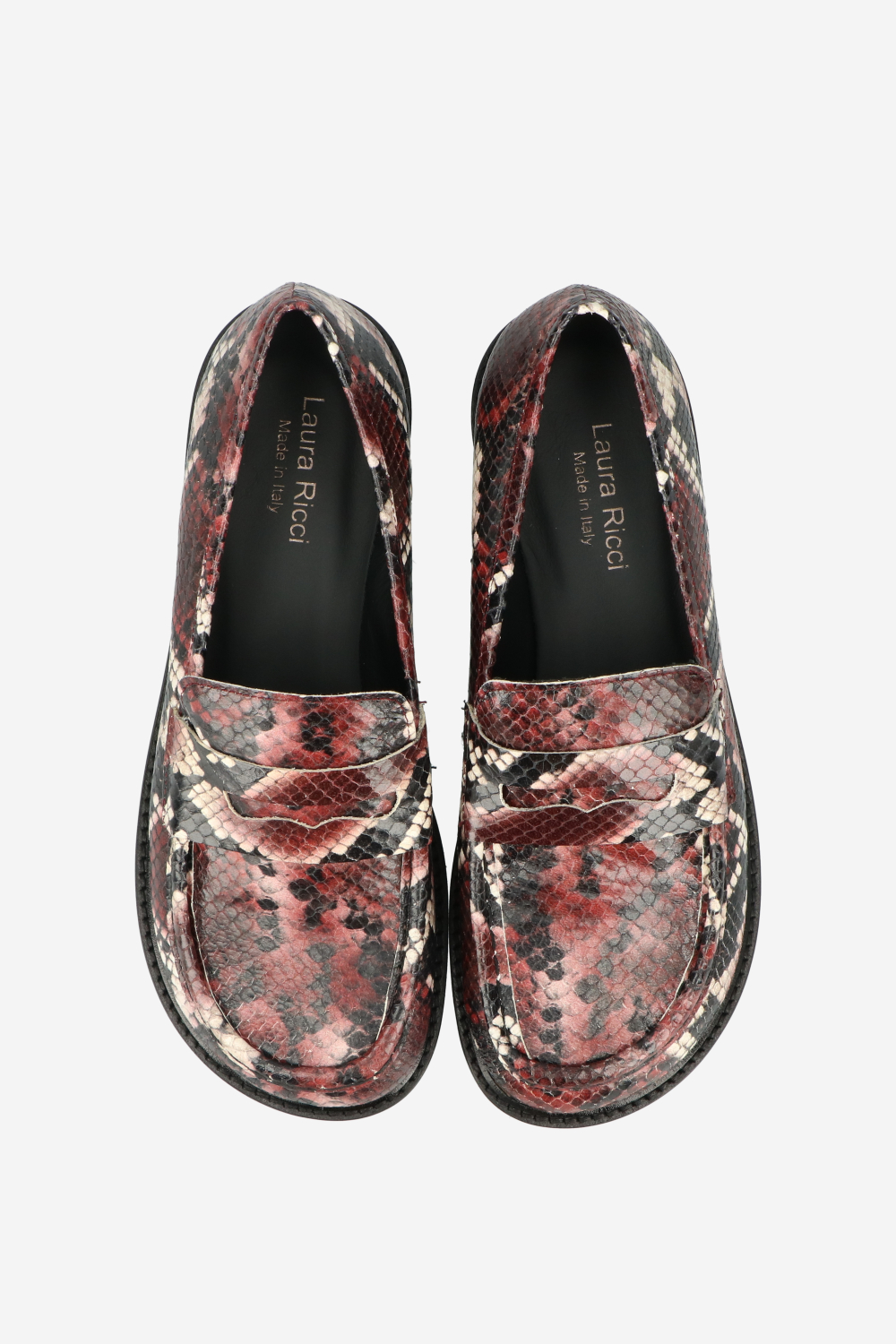 Pitone leather loafers