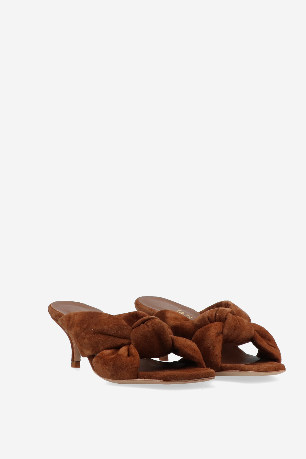 Knotted suede sandals