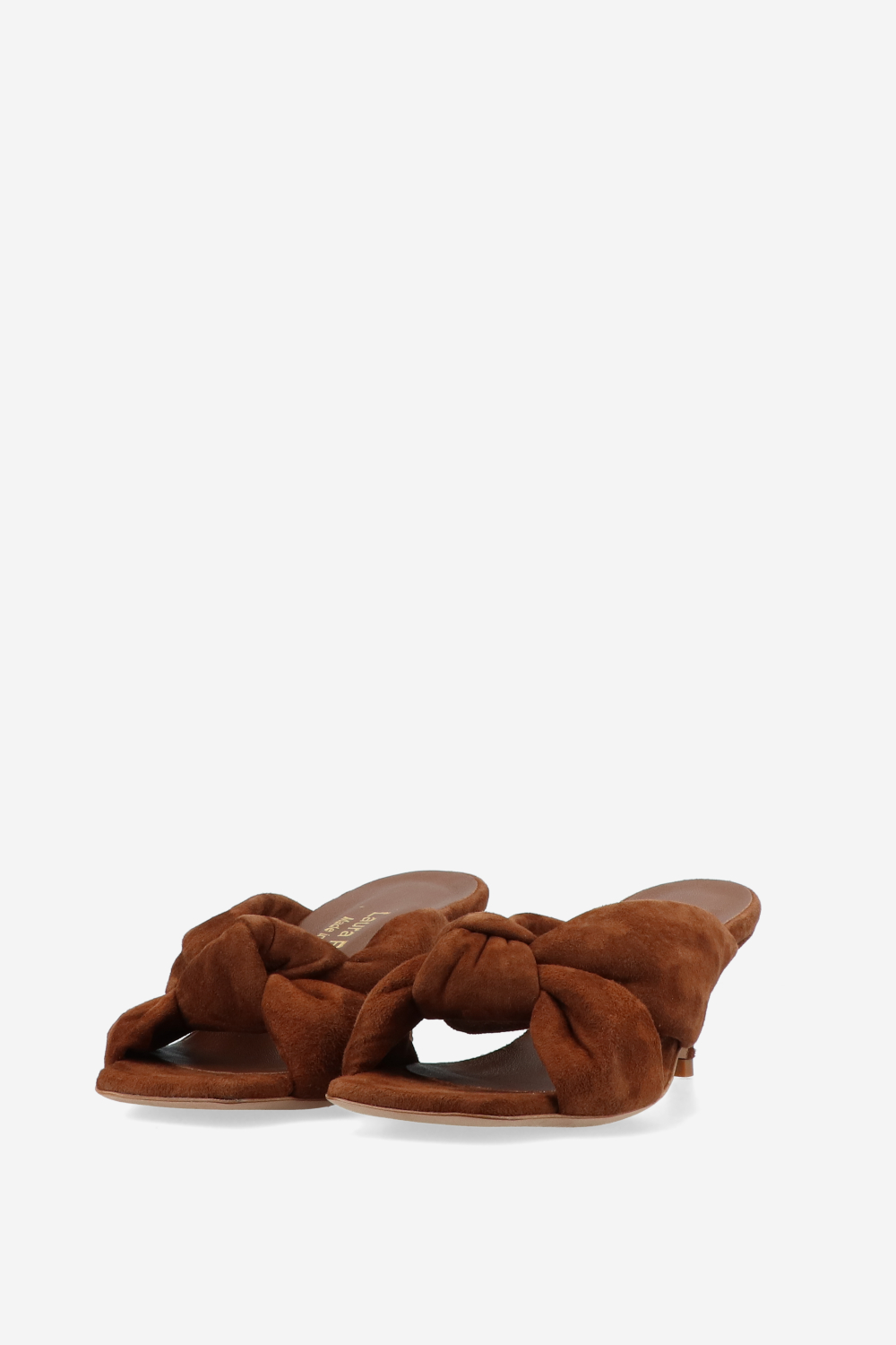 Knotted suede sandals