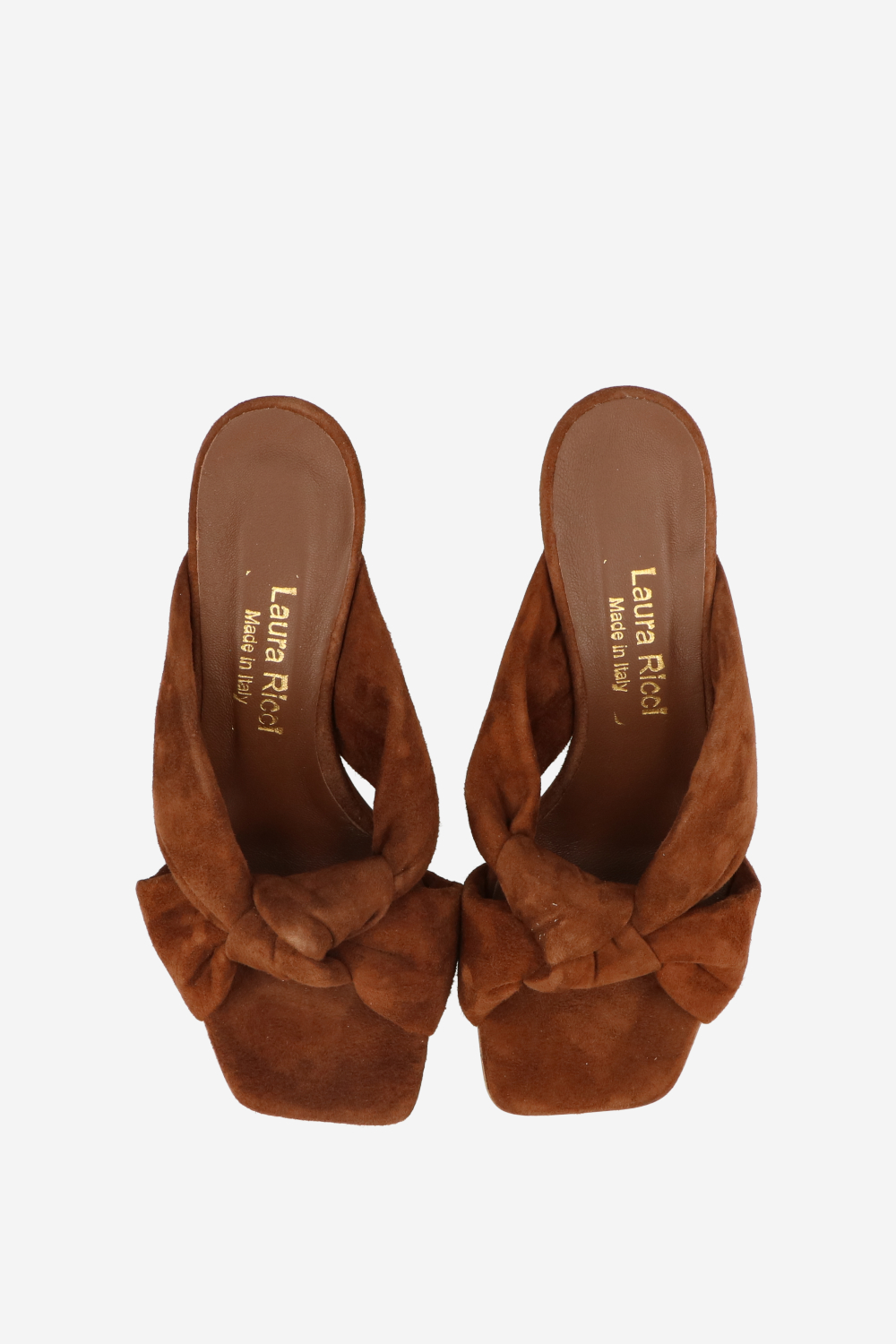 Knotted suede sandals