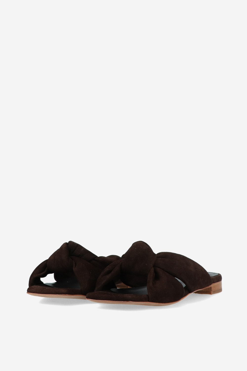 Knotted suede sandals