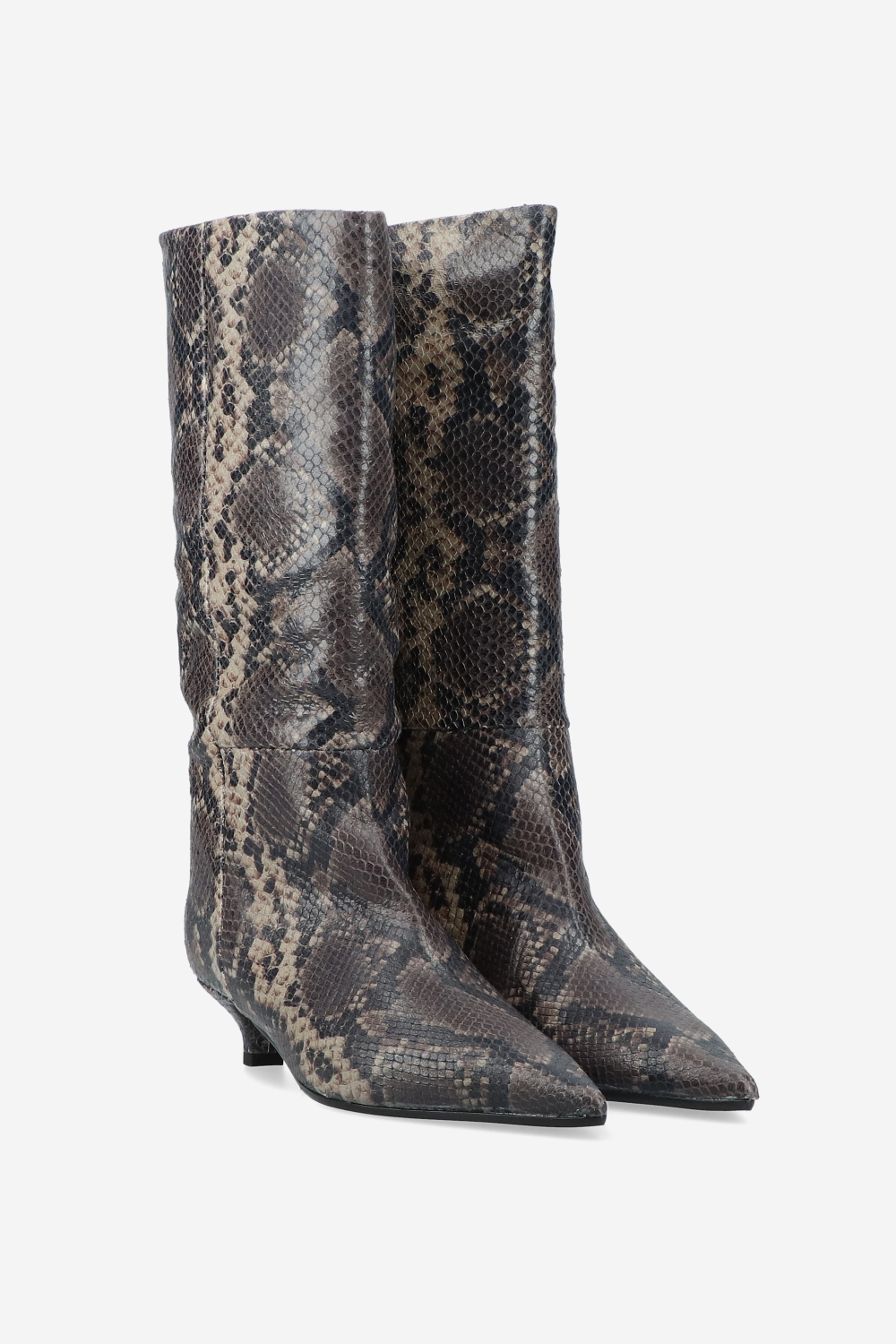 Slouchy pitone leather boots