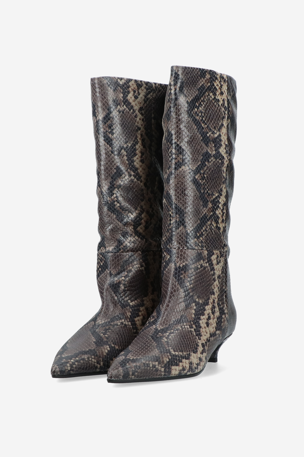 Slouchy pitone leather boots