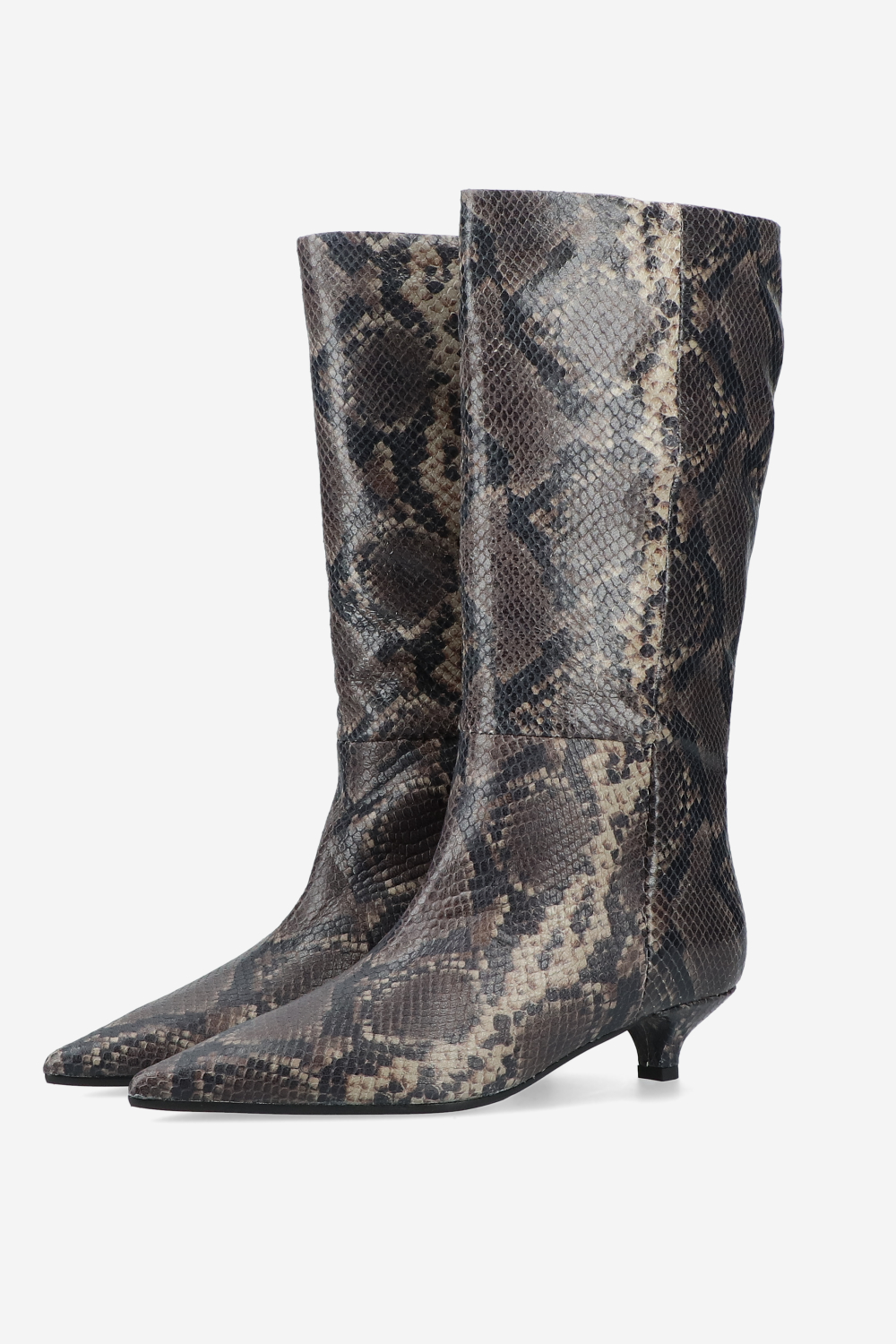 Slouchy pitone leather boots