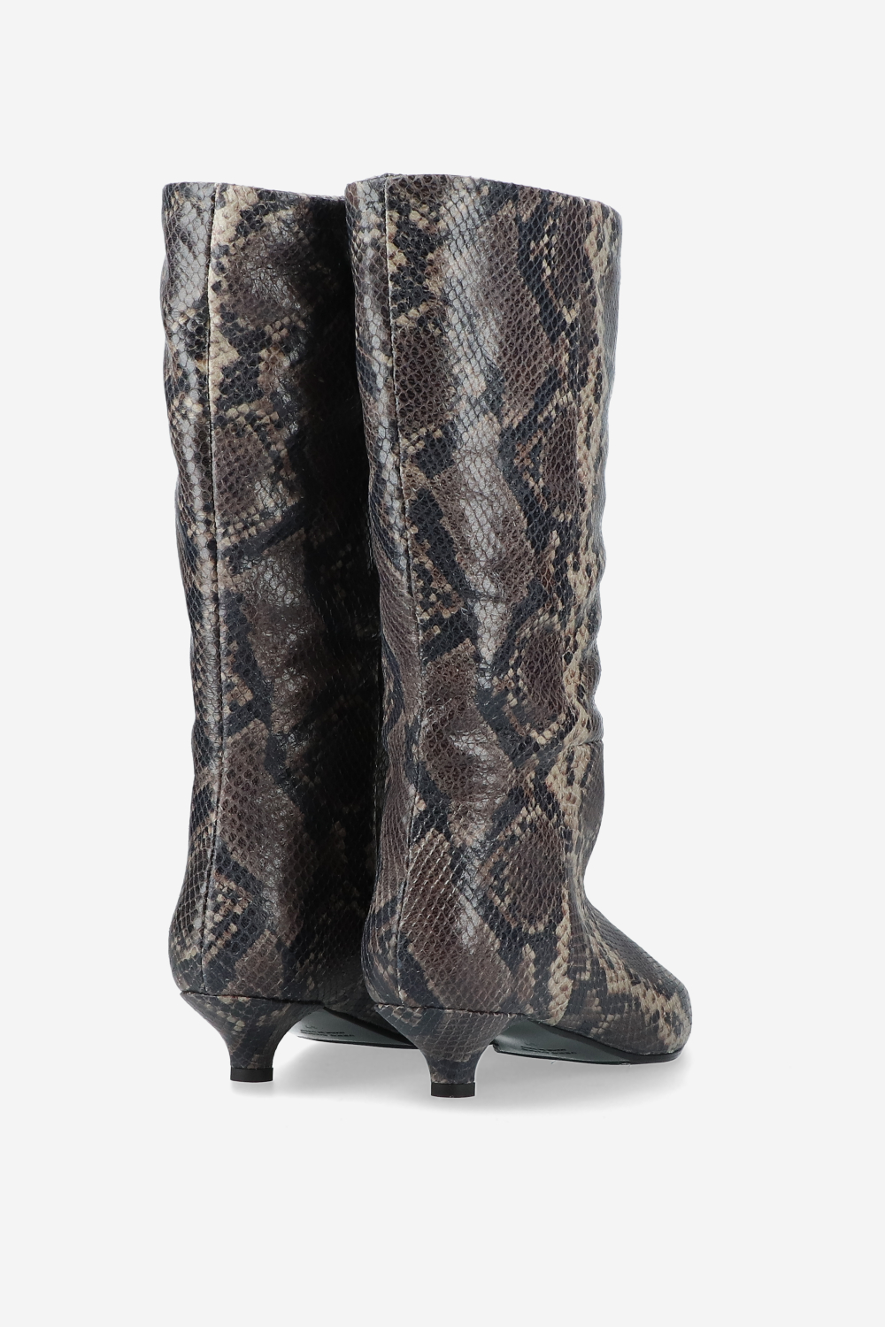 Slouchy pitone leather boots