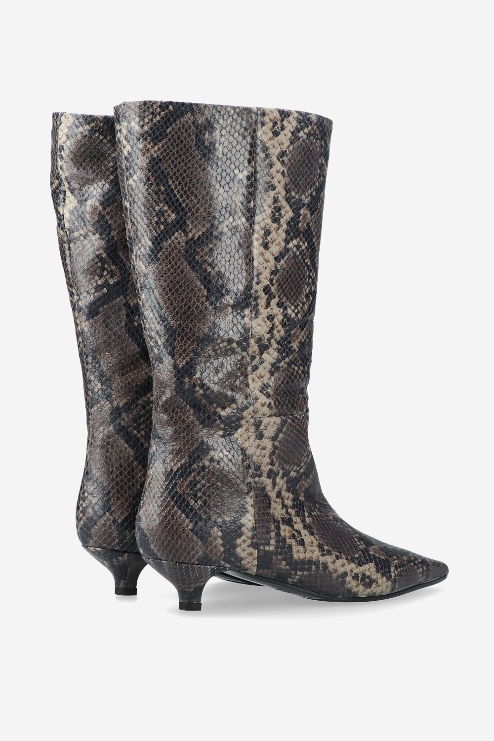 Slouchy pitone leather boots