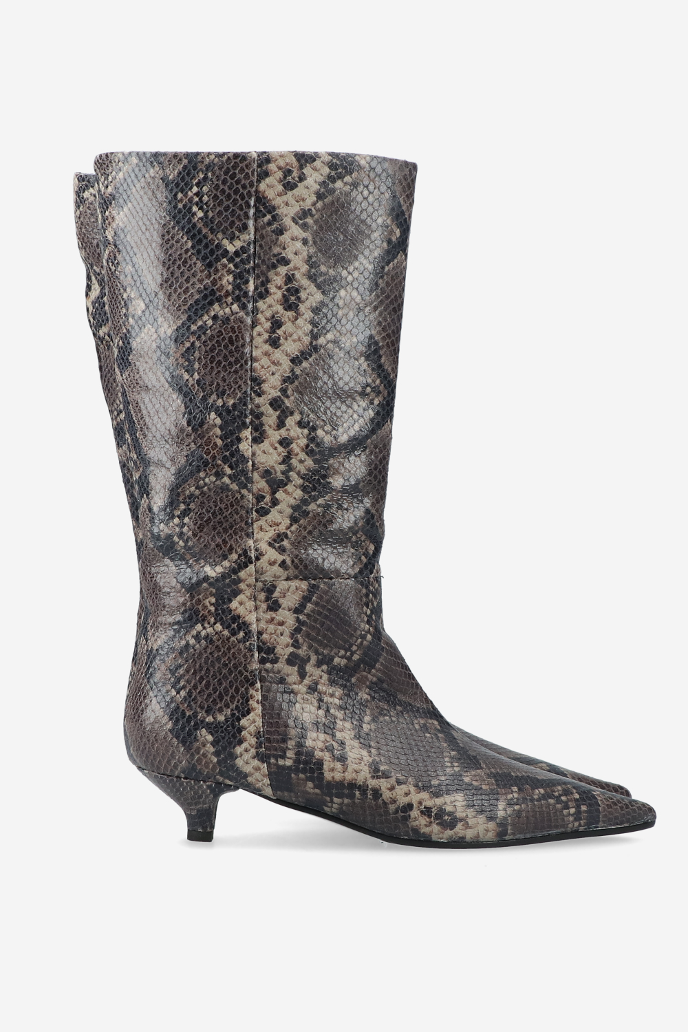 Slouchy pitone leather boots