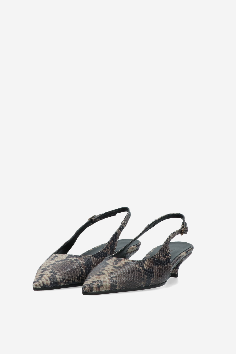 Pointed-toe leather slingbacks