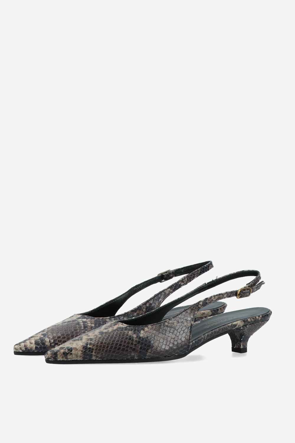 Pointed-toe leather slingbacks