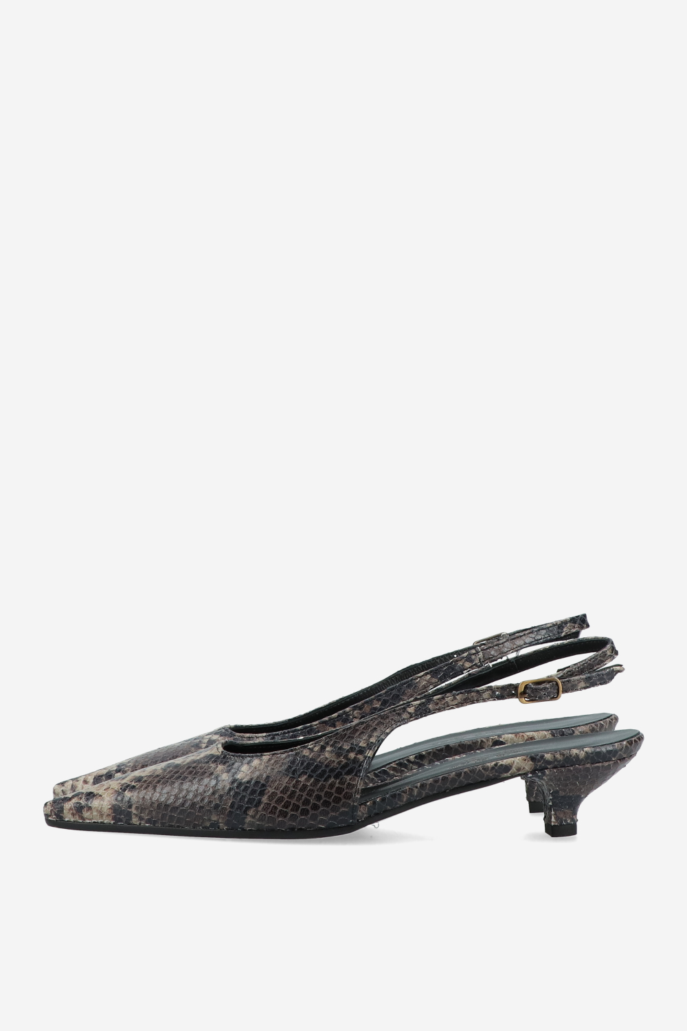 Pointed-toe leather slingbacks