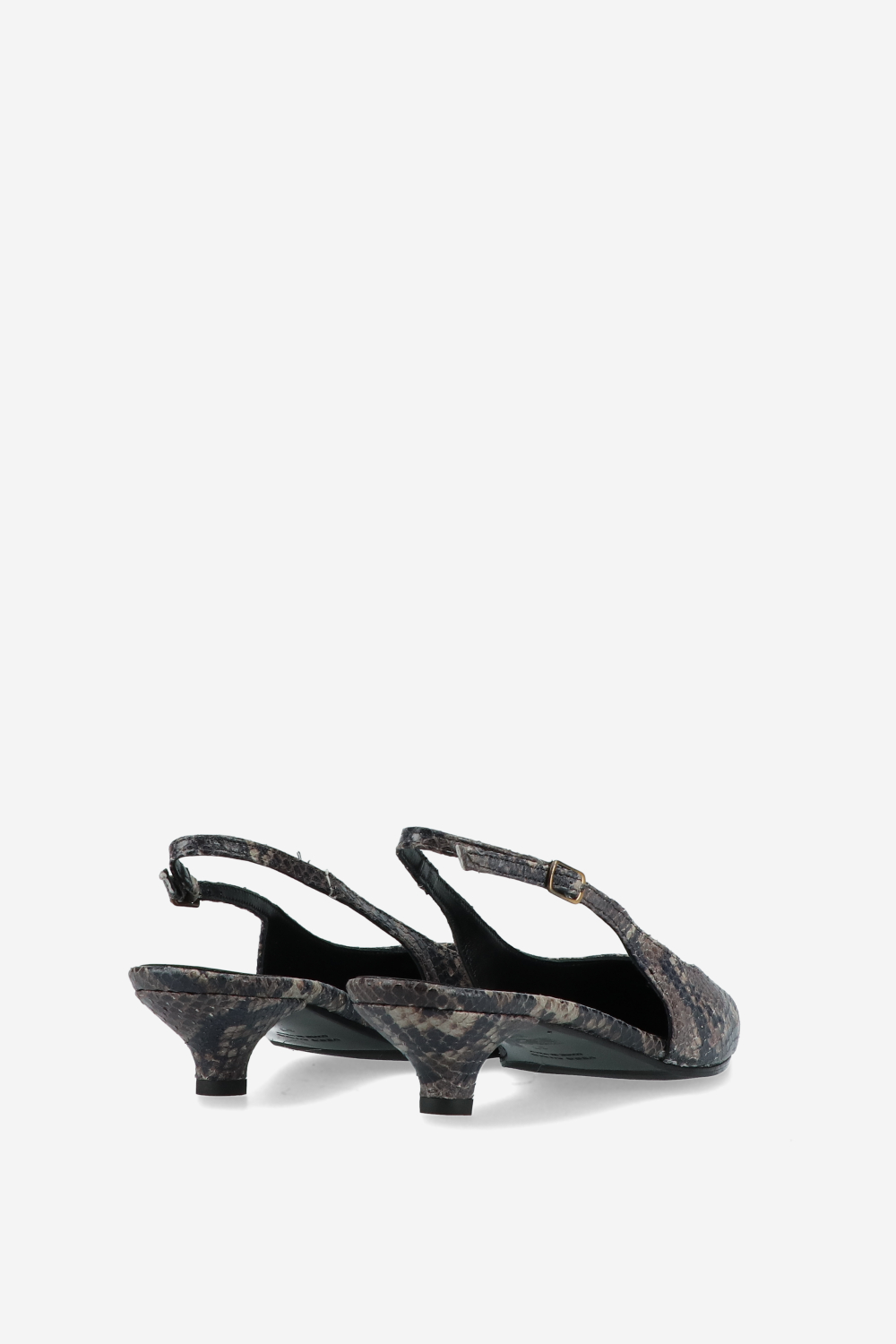 Pointed-toe leather slingbacks