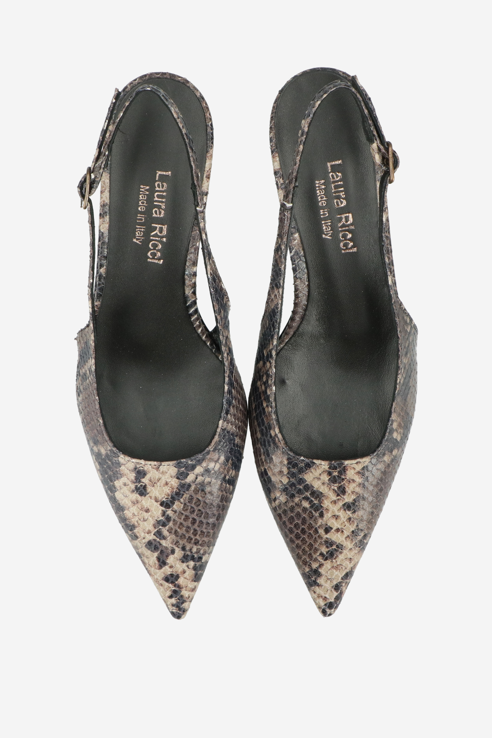 Pointed-toe leather slingbacks