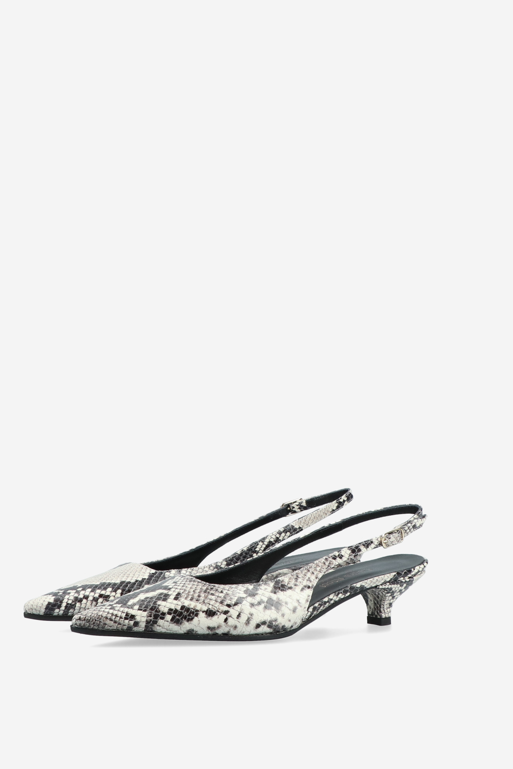 Pointed-toe leather slingbacks