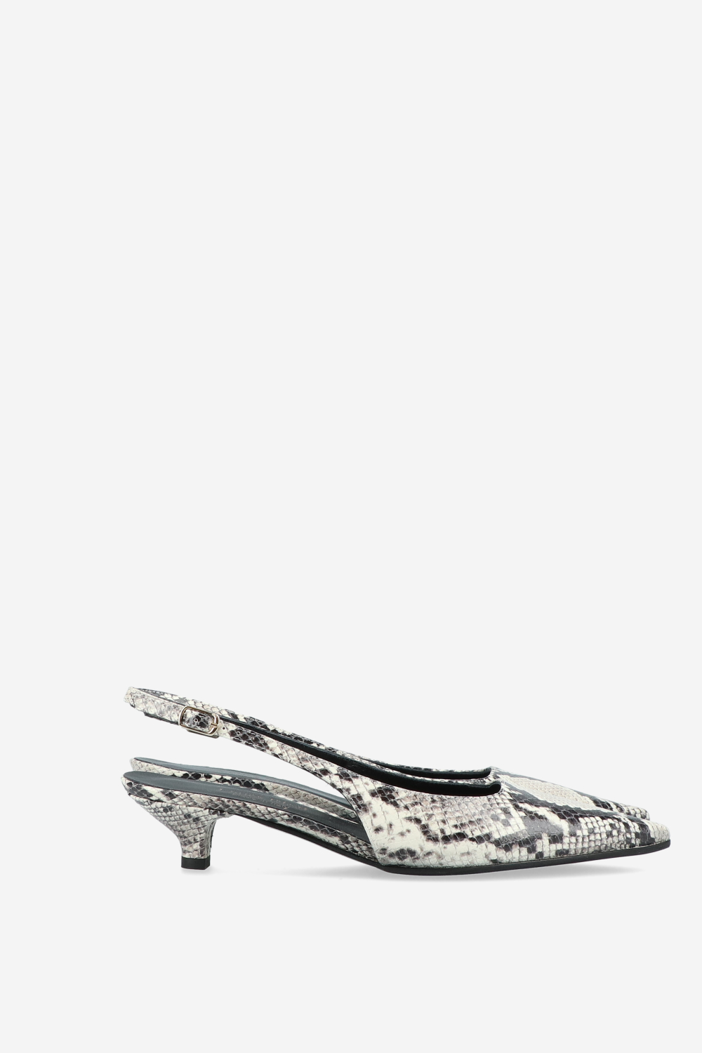 Pointed-toe leather slingbacks