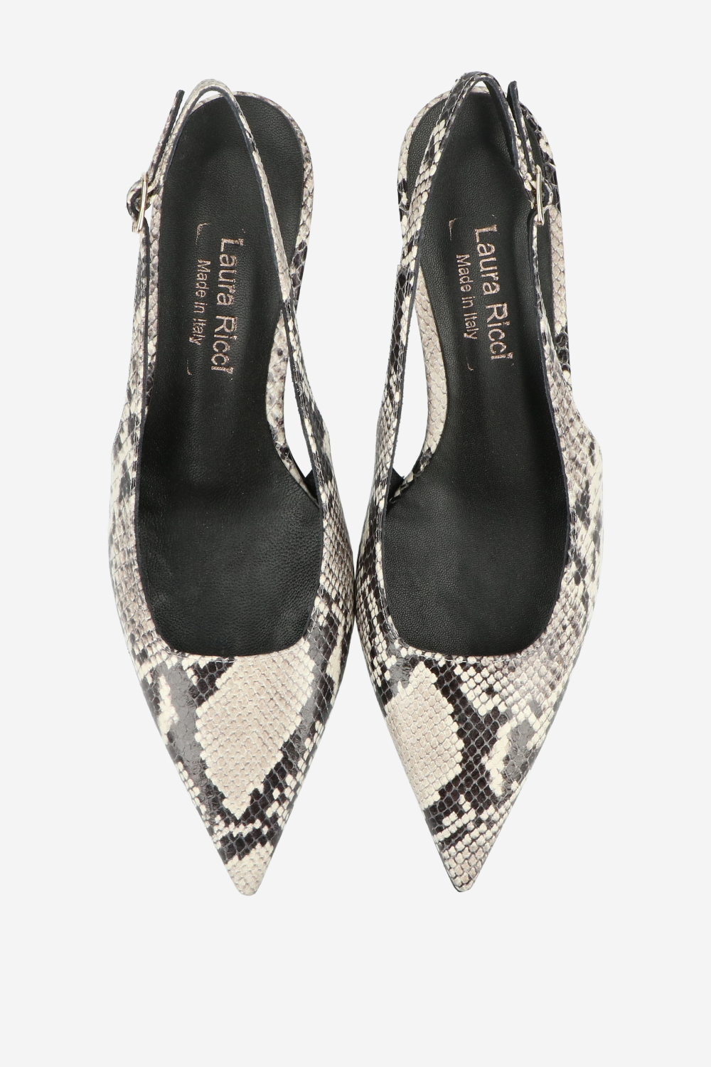 Pointed-toe leather slingbacks