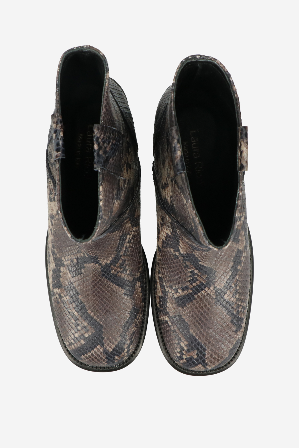 Pitone leather ankle boots