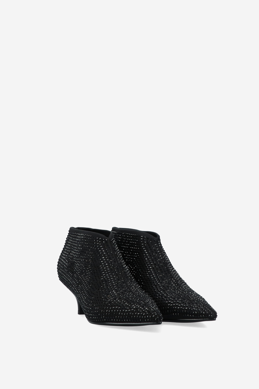 Embellished fabric ankle boots