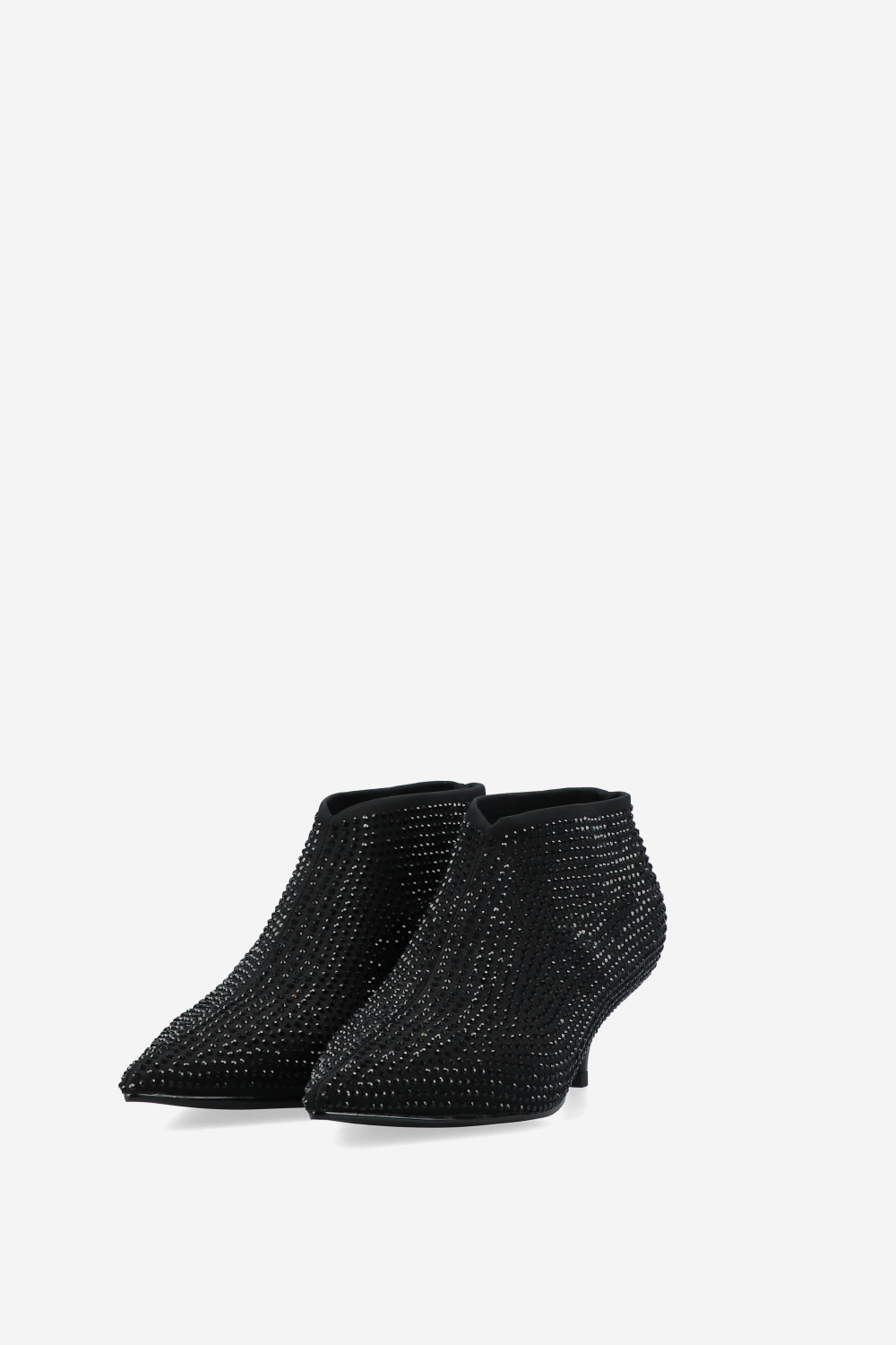 Embellished fabric ankle boots