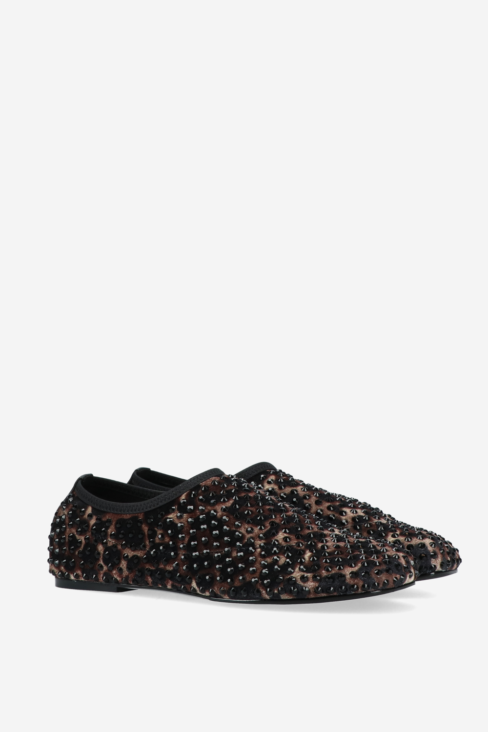 Embellished leopard loafers