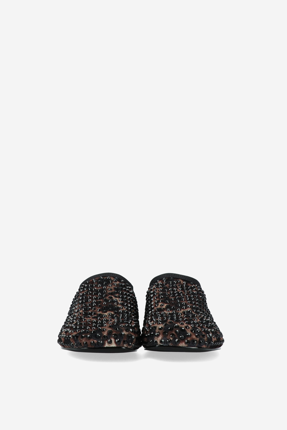 Embellished leopard loafers