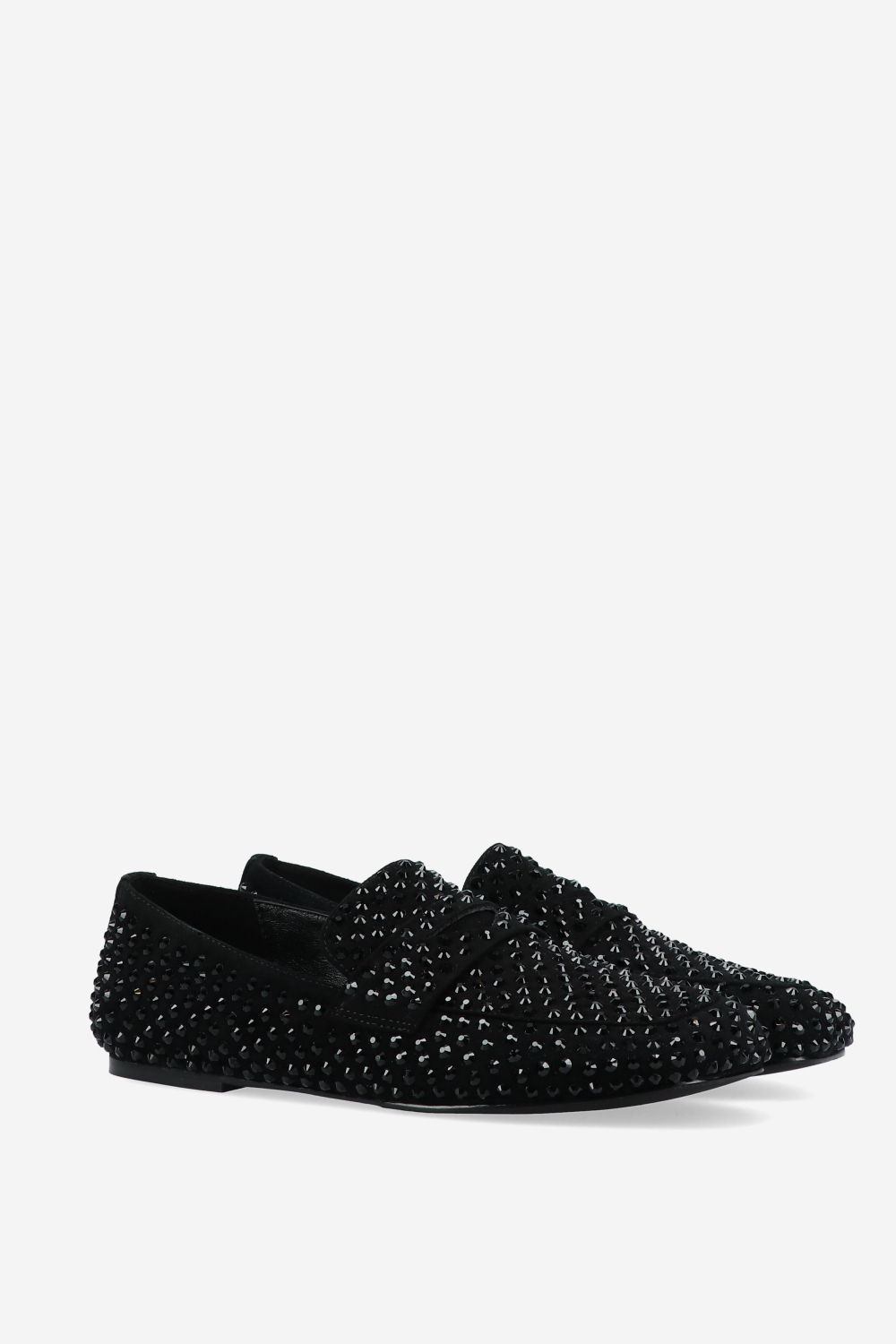 Embellished suede loafers