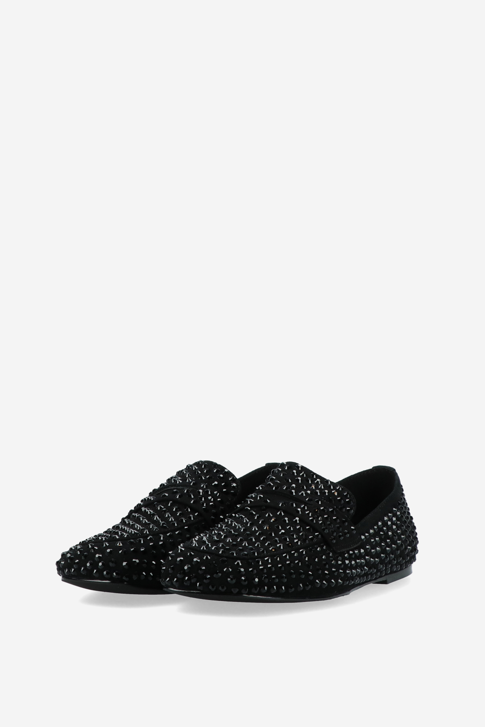 Embellished suede loafers
