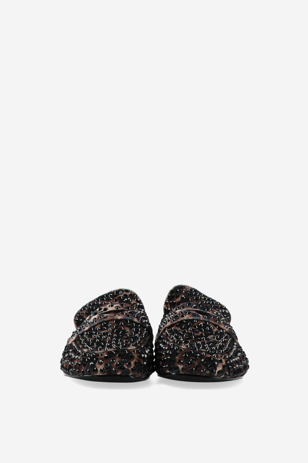 Embellished leopard loafers