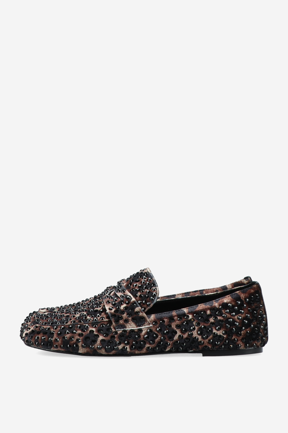 Embellished leopard loafers