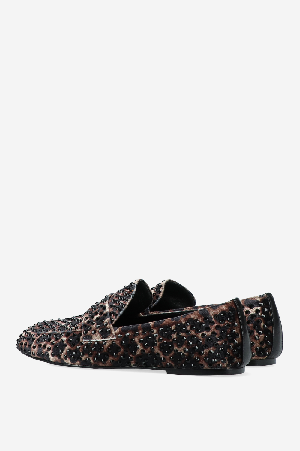 Embellished leopard loafers