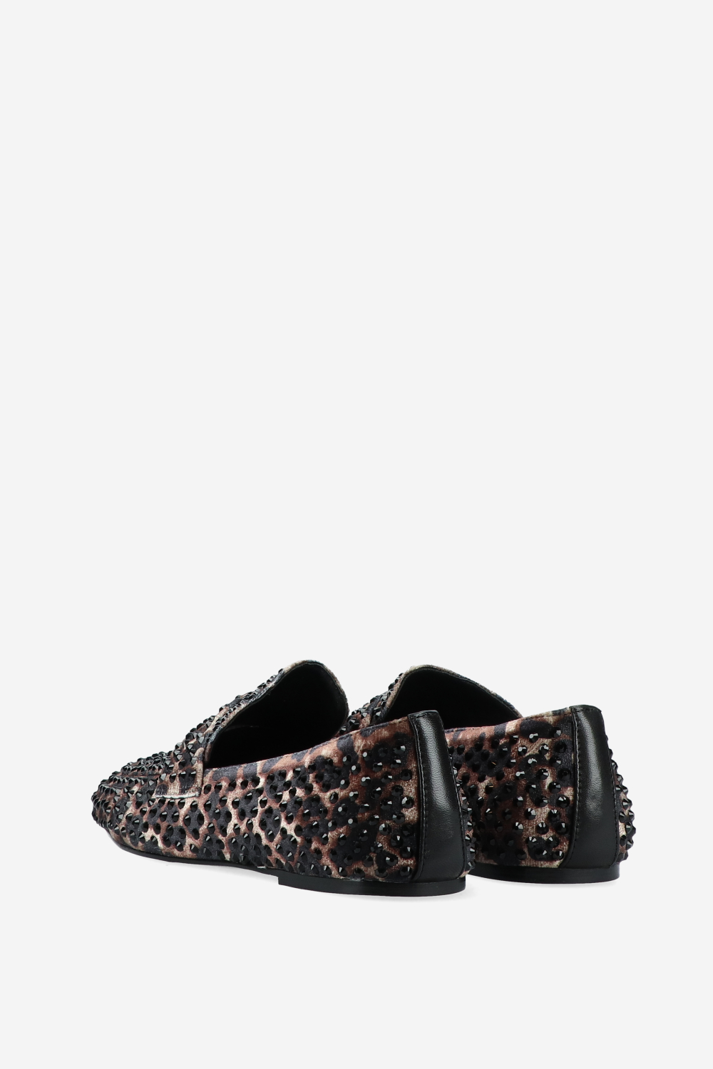 Embellished leopard loafers