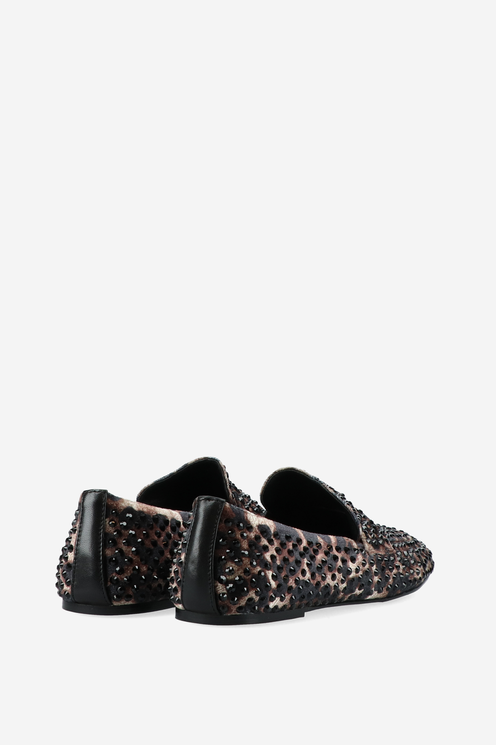 Embellished leopard loafers