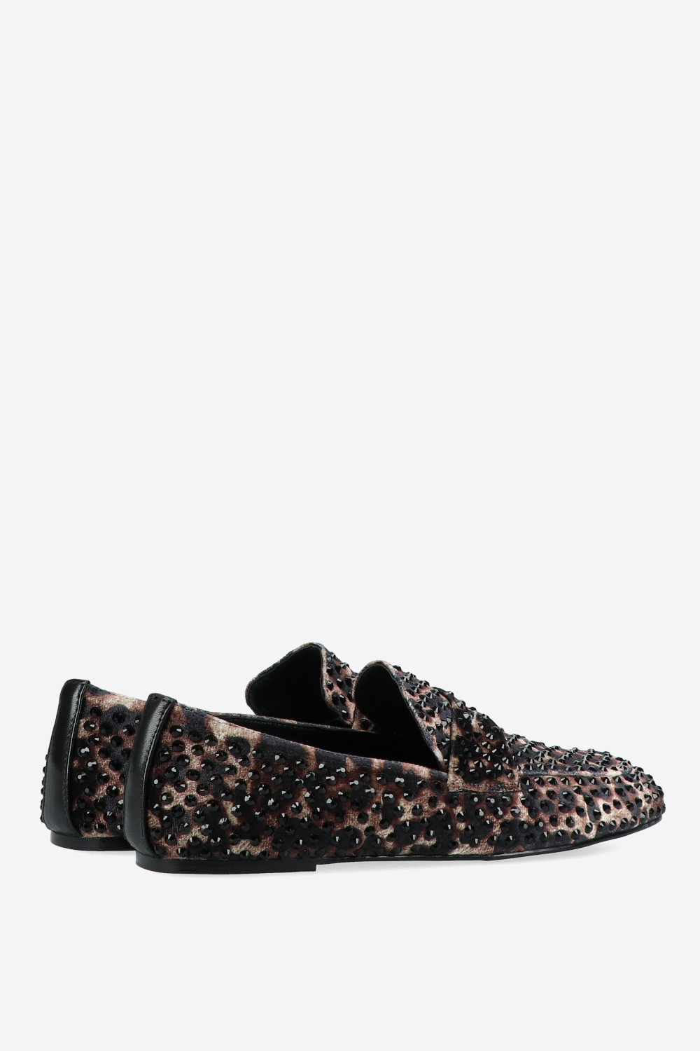 Embellished leopard loafers