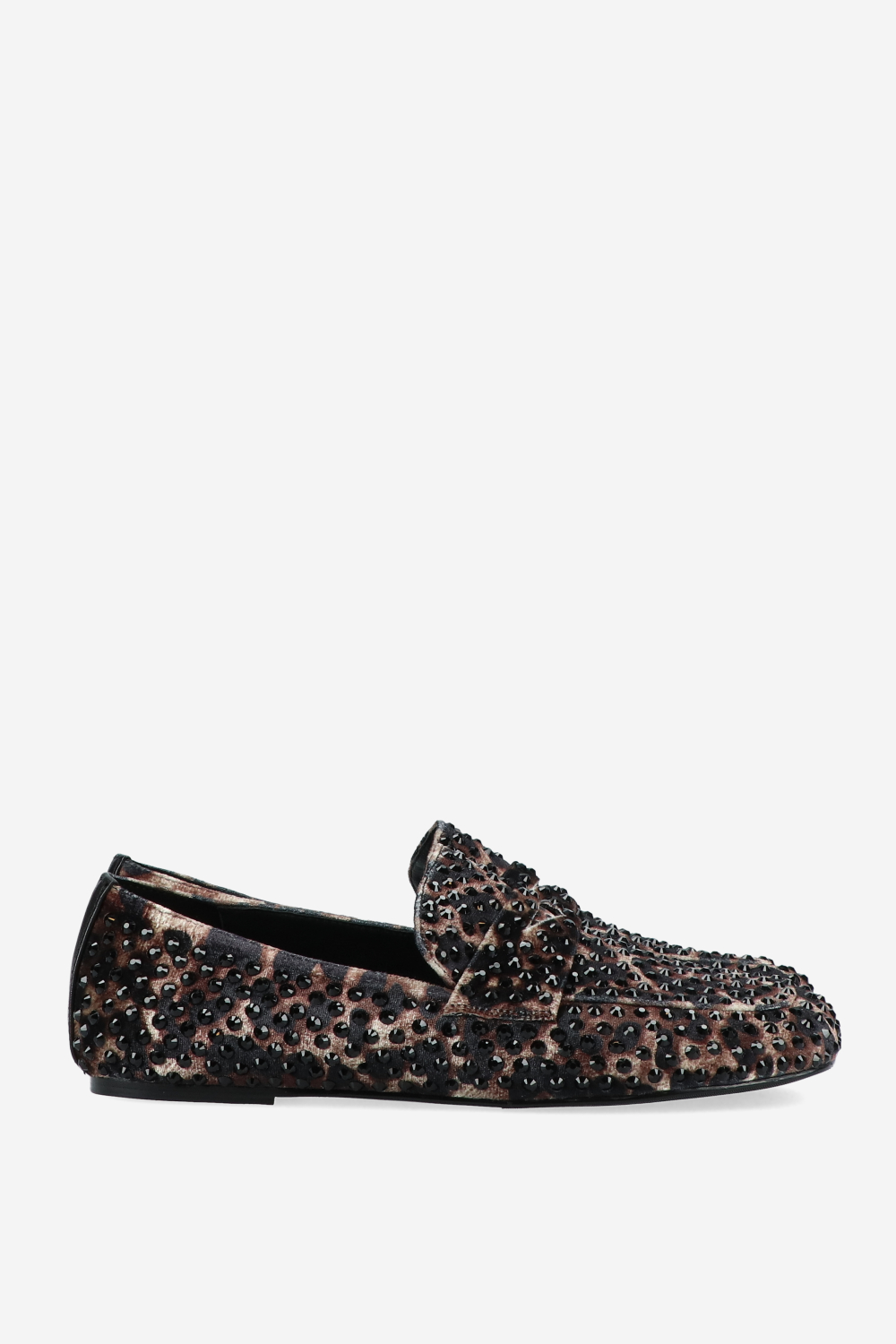 Embellished leopard loafers