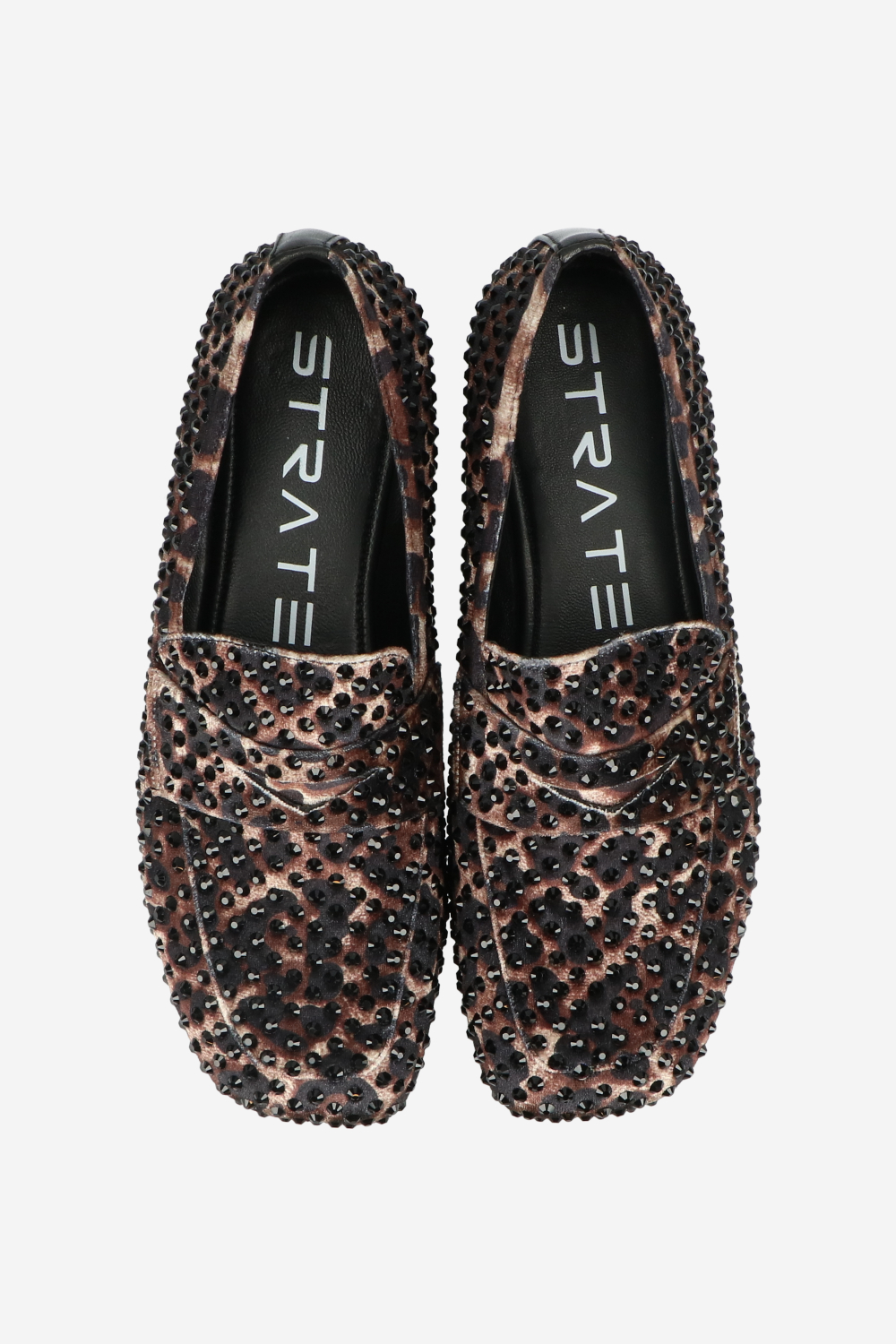 Embellished leopard loafers