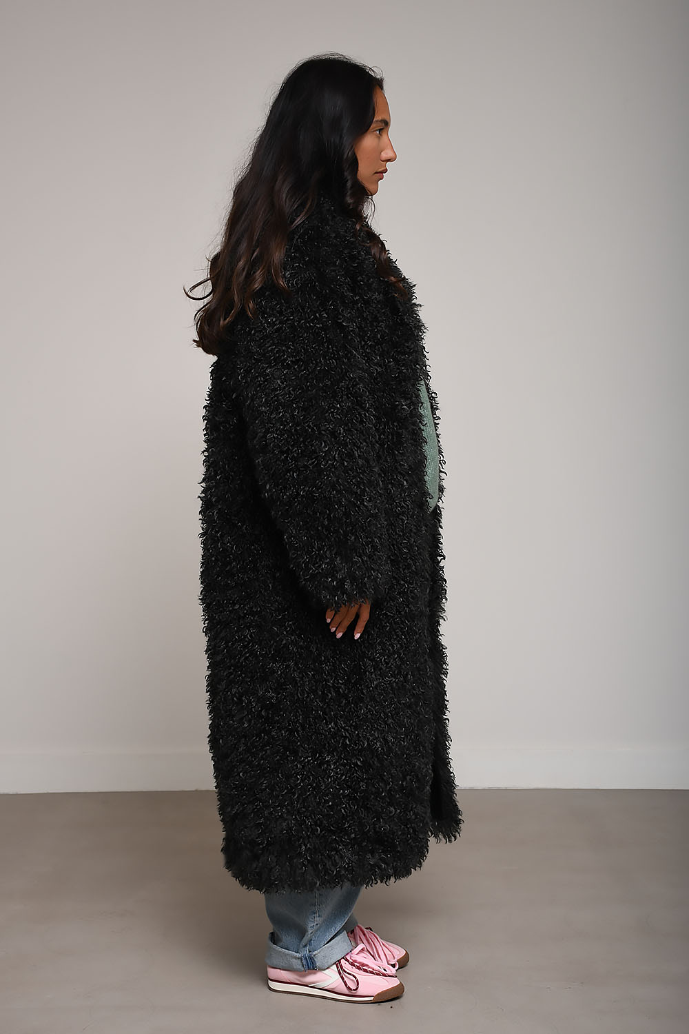 Stand Studio - Carolina curly faux fur long coat