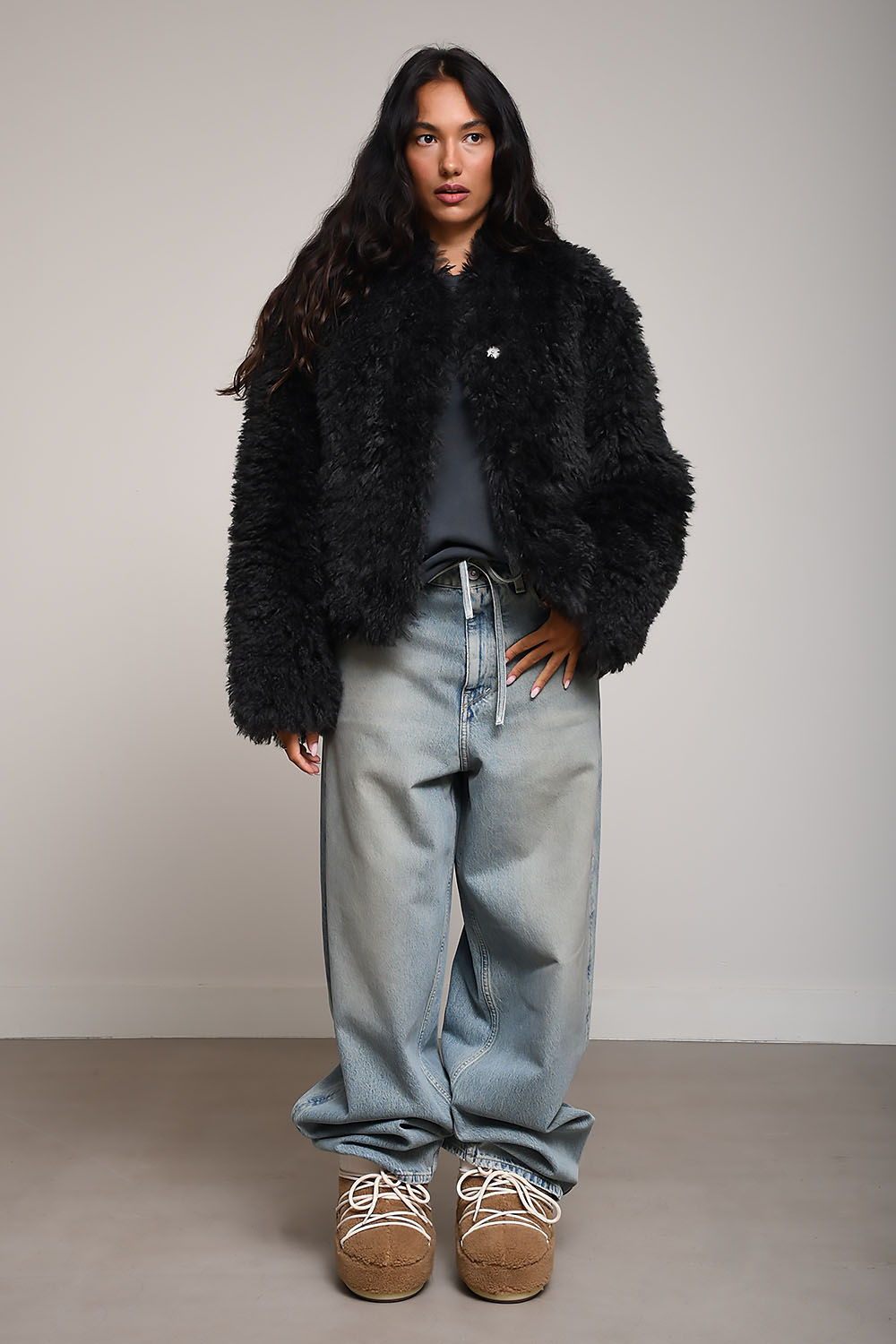 Stand Studio - Charlotte curly faux fur jacket