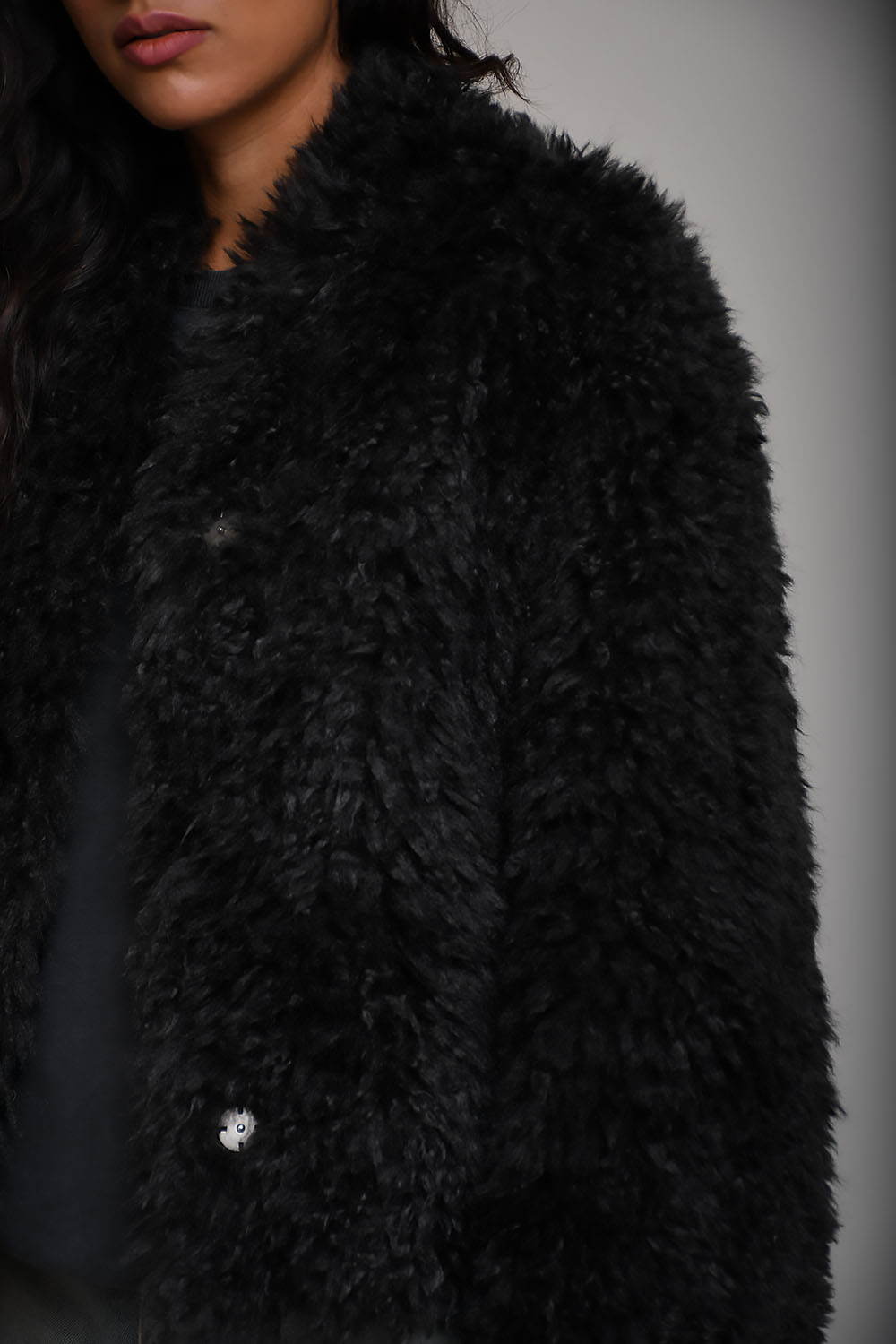 Charlotte curly faux fur jacket
