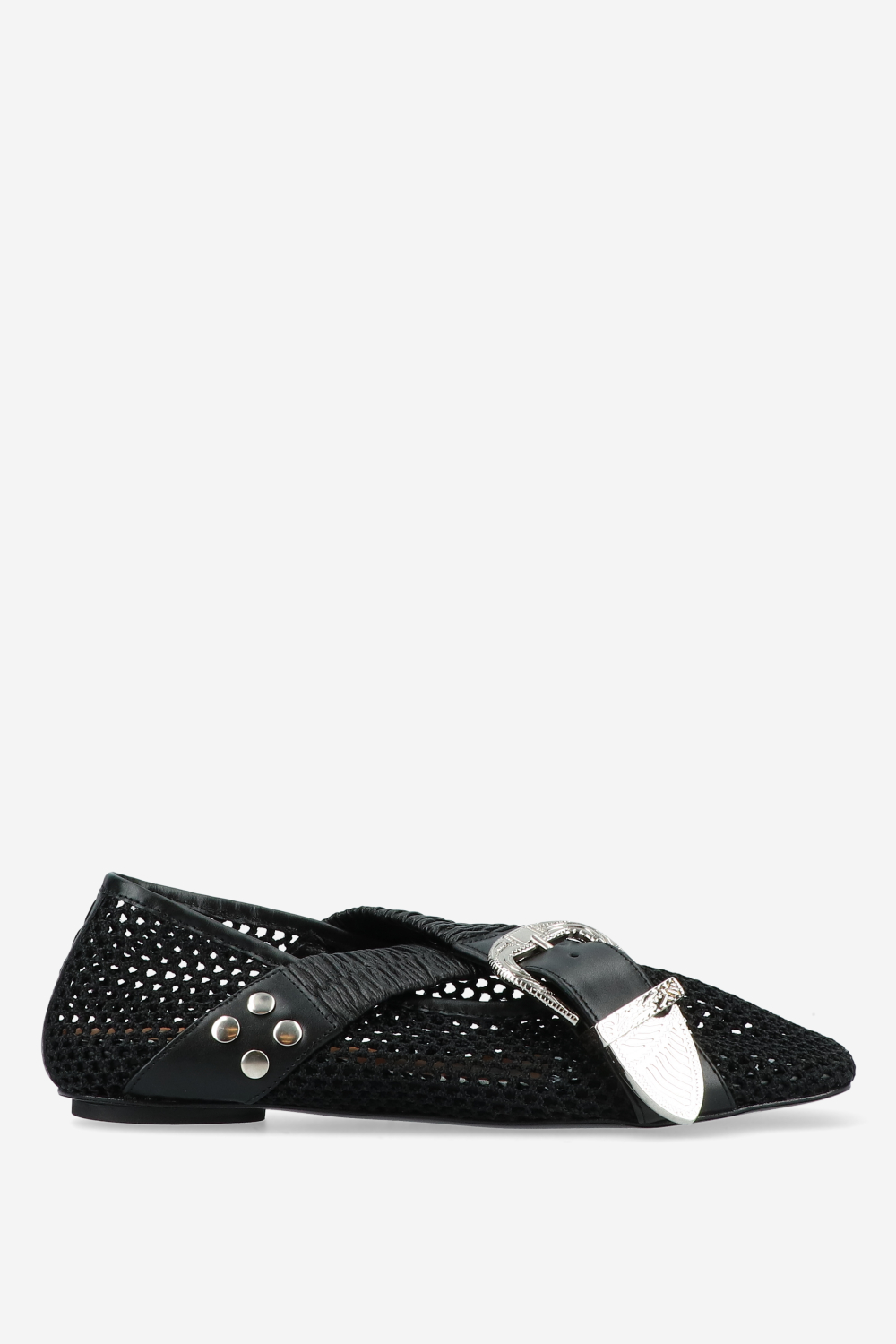 Toga Pulla - Perforated leather cross strap ballerinas