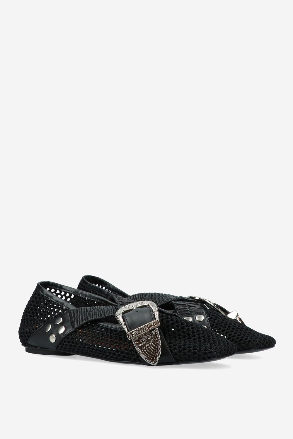 Toga Pulla - Perforated leather cross strap ballerinas