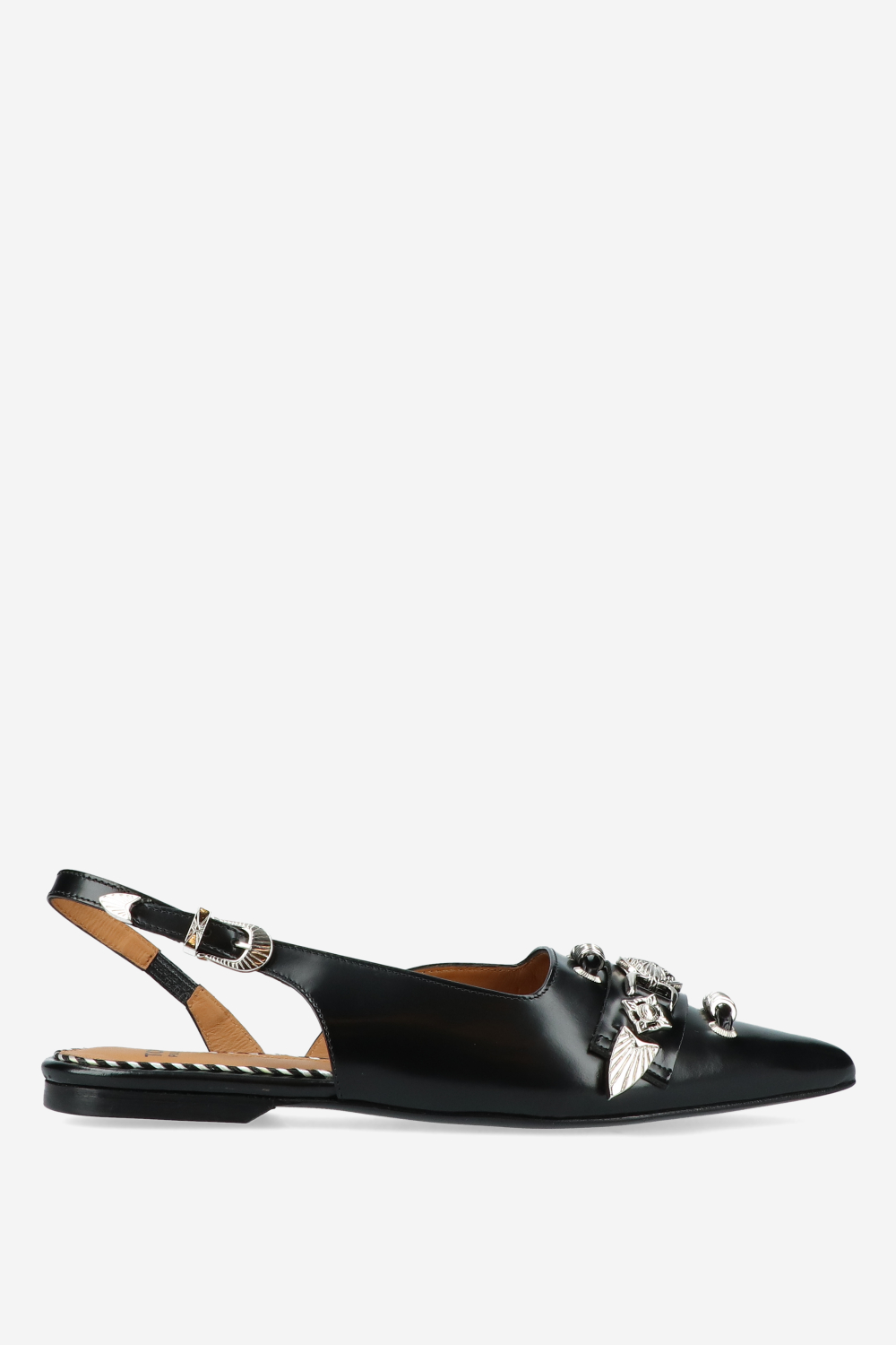 Toga Pulla - Embellished polished leather slingbacks