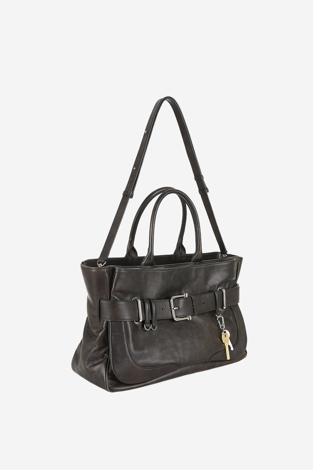 Tote brocle leather shoulder bag