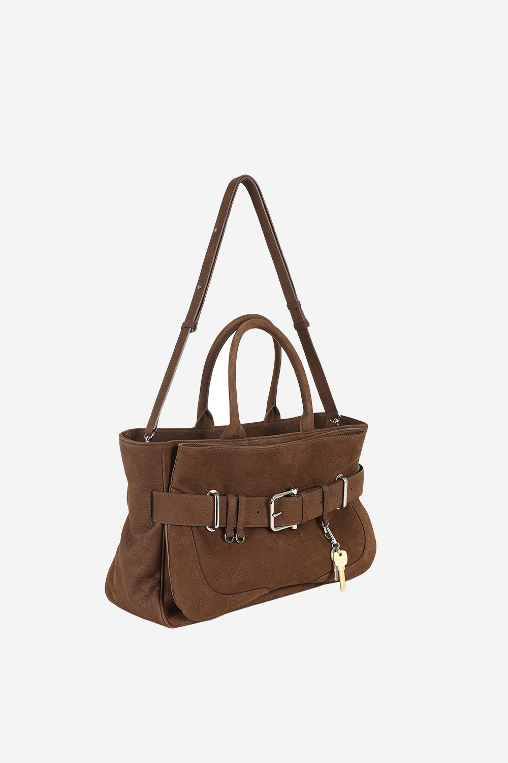 Tote brocle leather shoulder bag