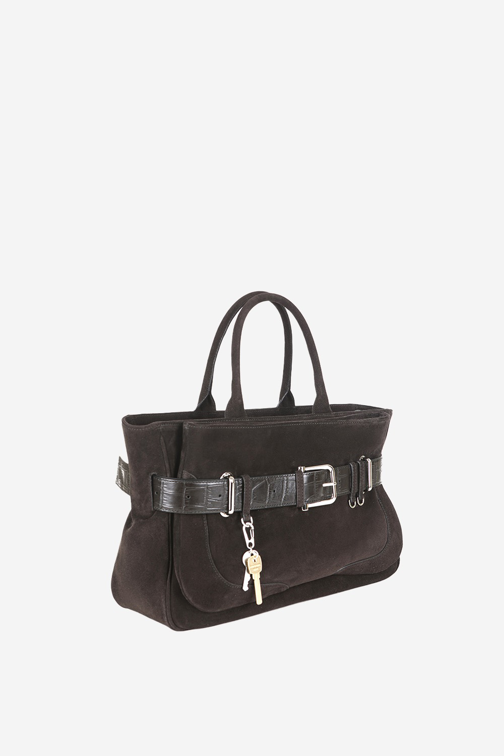 Tote brocle suede shoulder bag