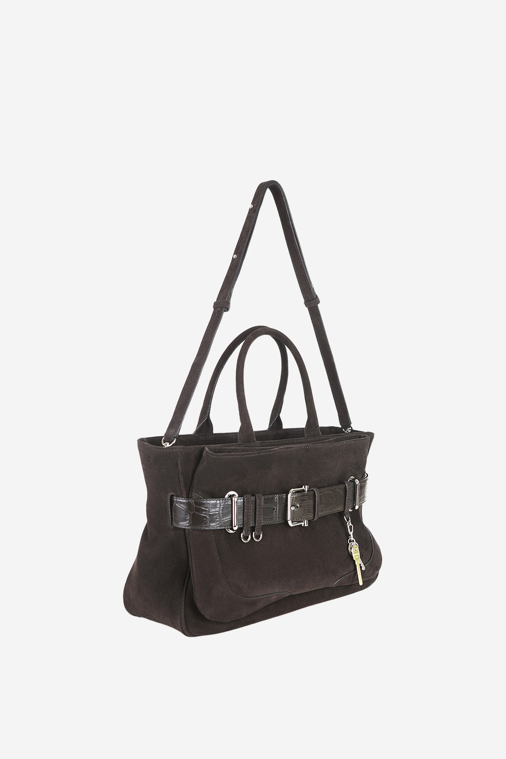 Tote brocle suede shoulder bag