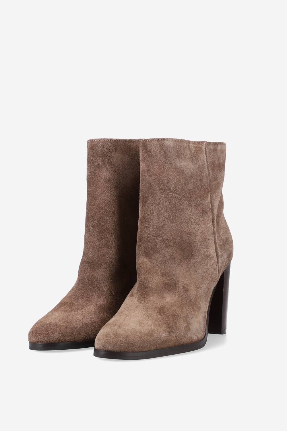 Suede heeled ankle boots