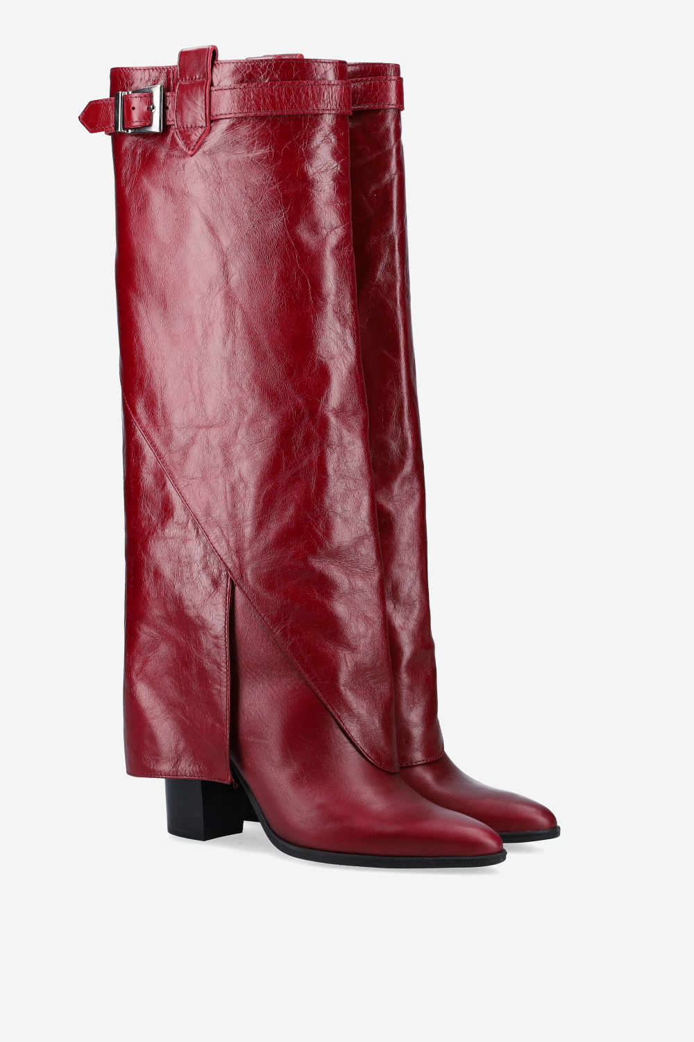 Franco Giusti - Fold-over leather knee-high boots